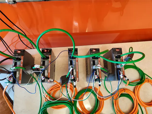 Servo drives being wired